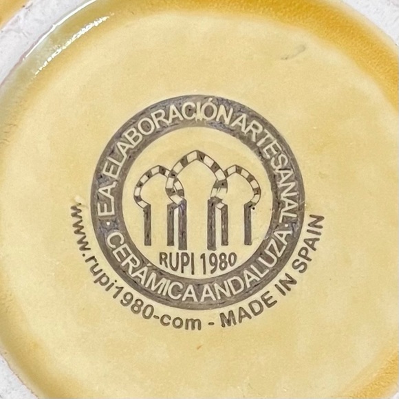 Elaboracion Artesanal Handpainted Ceramica Española Garlic Grater Floral Dish - Picture 6 of 8